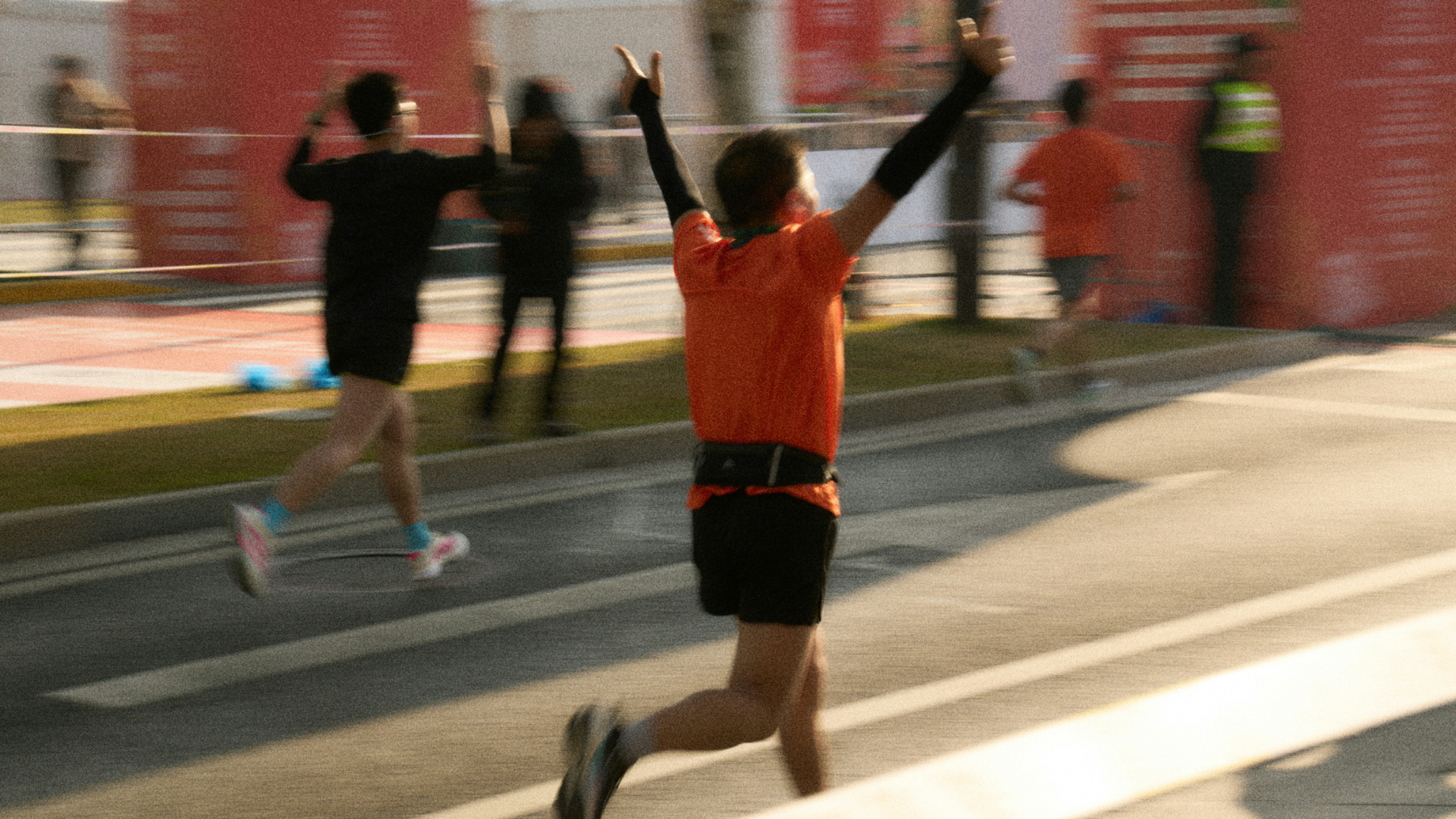 Athletes running a race